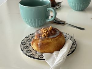 The vegan cinnamon swirl at Calma Cafe in Gran Canaria