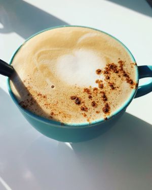 Marvellous coffe latte with soy milk at Calma Café  #Veganuary at Calma Cafe in Gran Canaria