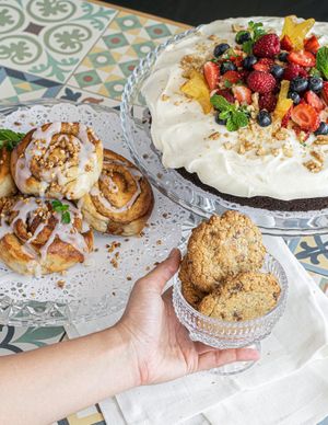 Vegan Carrot Cake, Cinnamon Rolls & Cookies! at Calma Cafe in Gran Canaria