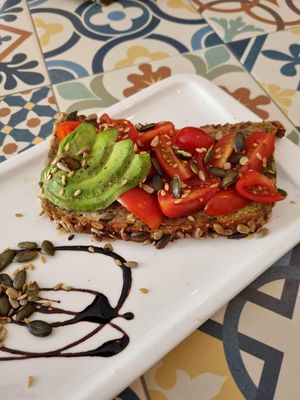 Tomato toast at Calma Cafe in Gran Canaria