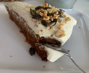 DELICIOUS vegan carrot cake  at Calma Cafe in Gran Canaria