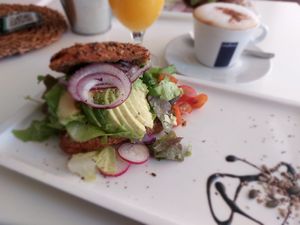 Vegan avocado sandwich at Calma Cafe in Gran Canaria