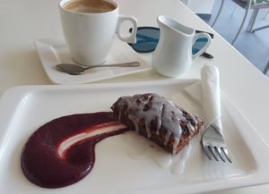 Vegan carrot cake at Calma Cafe in Gran Canaria