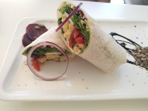 Vegan wrap at Calma Cafe in Gran Canaria