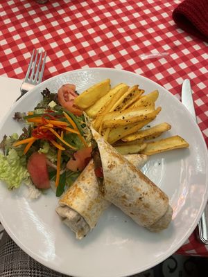 Vegan wrap at Galata Lily in Istanbul