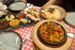 Hummus, vegan mezze and tasty veggies at Galata Lily in Istanbul