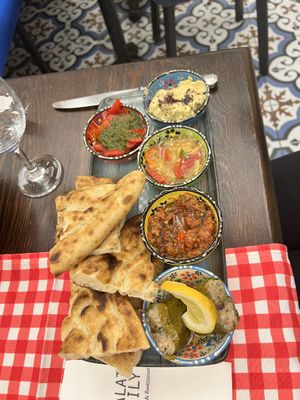 Vegan mezze  at Galata Lily in Istanbul