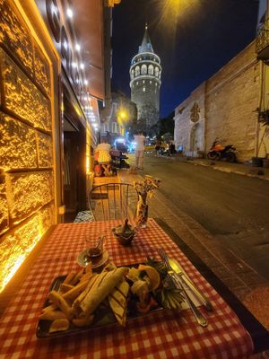 Terrace with a view on Galata Tower at Galata Lily in Istanbul