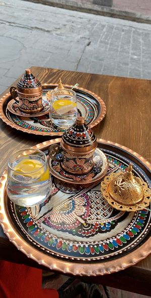 Turkish coffee at Galata Lily in Istanbul