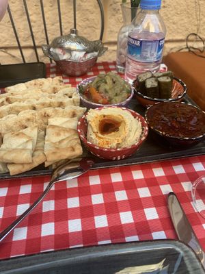 Hummus platter  at Galata Lily in Istanbul