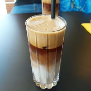 Salted Caramel & Oats ice coffee at Seven Sundays in Dusseldorf