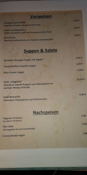 Menü  at proSecCo in Oldenburg