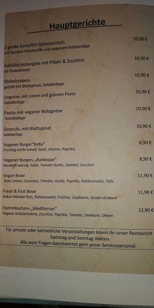 Menü  at proSecCo in Oldenburg