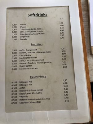 Menu (September 2020) at proSecCo in Oldenburg