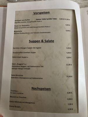 Menu (September 2020) at proSecCo in Oldenburg