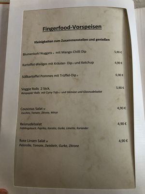 Menu (September 2020) at proSecCo in Oldenburg