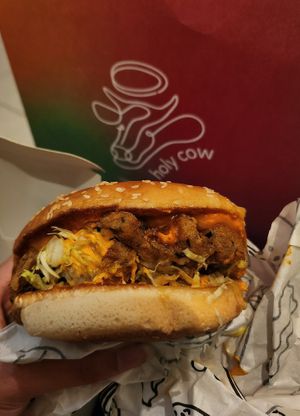 new burger!!! at Holy Cow in Kuwait City