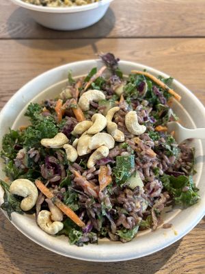 The Thai hard bowl, medium dressing….my gosh so amazing I could eat it everyday, swap the shrimp for tofu or just take it out all together! Always good portions n good food!  at Green Fetish in Greenville