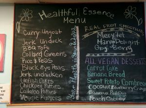 menu board at Healthful Essence in Atlanta