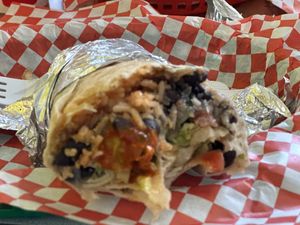 Face it taking a picture of a burrito is not glamorous, but the flavors are great    at La Cumbre Taqueria in San Francisco