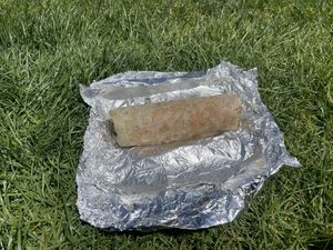 Instant picnic. Vegan deluxe burrito    at La Cumbre Taqueria in San Francisco