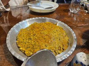 Vegan yakhni loubia (mashed meat, bean, and vegetable dish) at Iran Vegan Travel in Isfahan