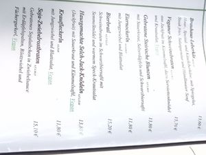 Menu at Bierosophie in Vienna