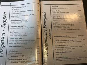 Menu  at Bierosophie in Vienna