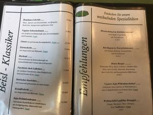Menu  at Bierosophie in Vienna