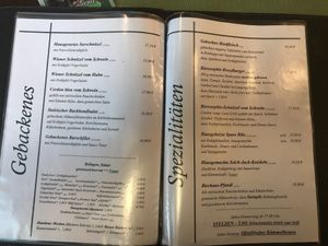 Menu  at Bierosophie in Vienna