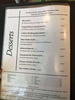 Menu  at Bierosophie in Vienna