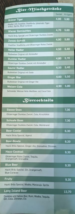 Beer mix drinks and beer cocktails at Bierosophie in Vienna