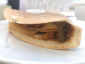 Crepe with soy meat at CrepeCafe in Astana