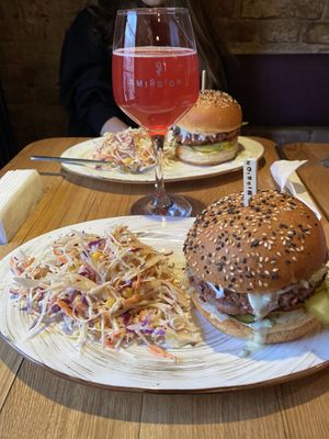 Beyond meat burger at Mission in Moscow