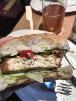 Delightful tofu patty  at Mission in Moscow
