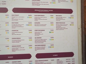 Menu (May 2025) at Tandoori in Cagliari