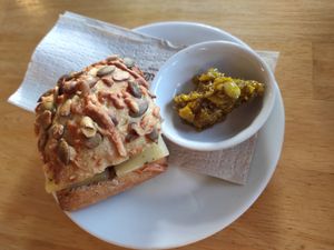 Vegan cheese and ham sandwich at An Lar in Dunlavin