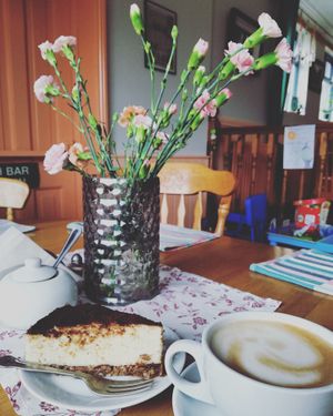 Vegan Tiramisu with oat cappuccino 🥧 at An Lar in Dunlavin