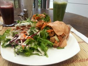 Vegan Wrap at Mantras Veggie Cafe and Tea House in San Jose