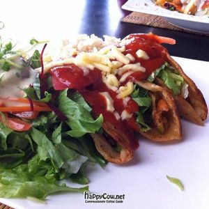 Roasted Mushroom Tacos at Mantras Veggie Cafe and Tea House in San Jose