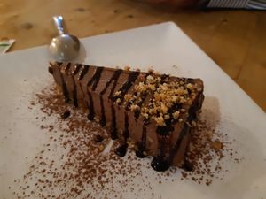 Dessert: chocolate cake at Birosta in Zaragoza