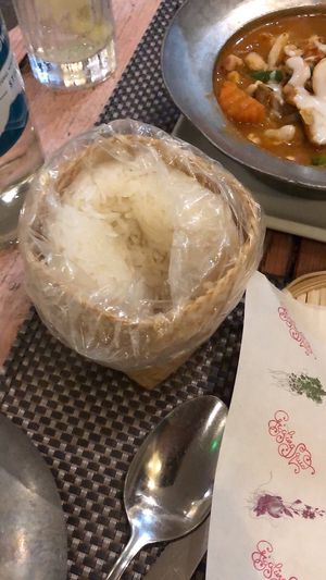 sticky rice  at Giggling Squid in Norwich