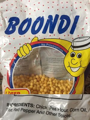 Boondi are little crispy gems great for topping just about anything along with chutneys/cilantro/your own plant-based yogurt! at India Rice N Spice in Fort Collins