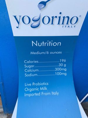 Frozen Yogurt Nutritional facts at Yogorino in Paoli