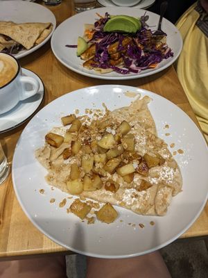 Vegan apple granola crepes. at Ruby Coffee Roasters in Stevens Point