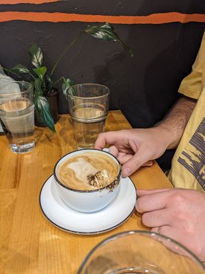 Vegan s'mores latte. at Ruby Coffee Roasters in Stevens Point