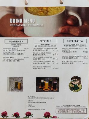 Menu at Miss Green - Shilin in Taipei