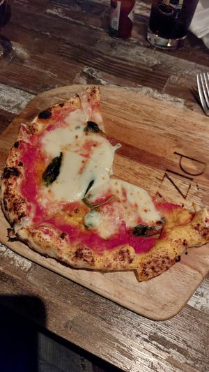 Vegetarian options  (especially pizza, margherita pizza on the photo), vegan appetisers... at Scirocco in Nagano