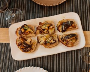 Shiitake mushrooms at Raiz in Aveiro