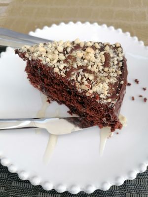 Chocolate cake at Raiz in Aveiro